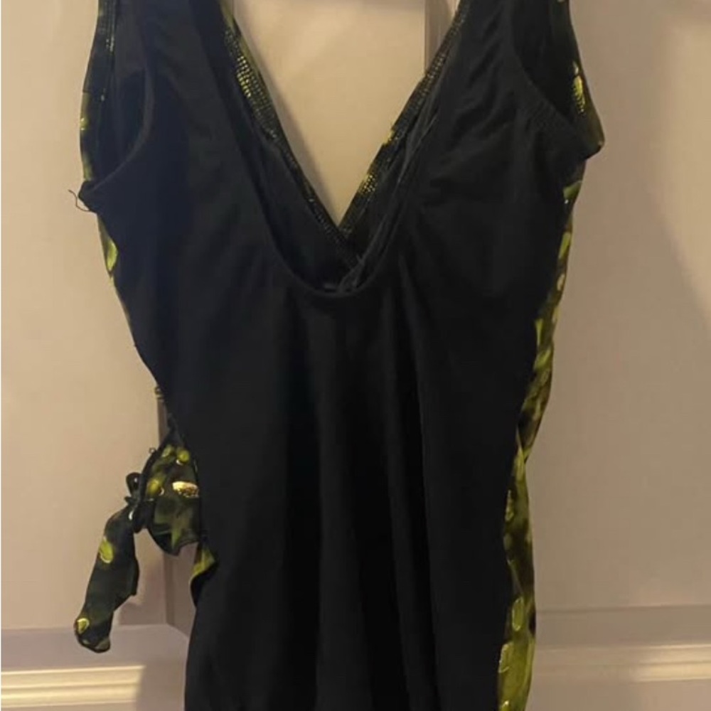 Longitude Green and black swimsuit one piece women’s size 8 - Picture 2 of 4